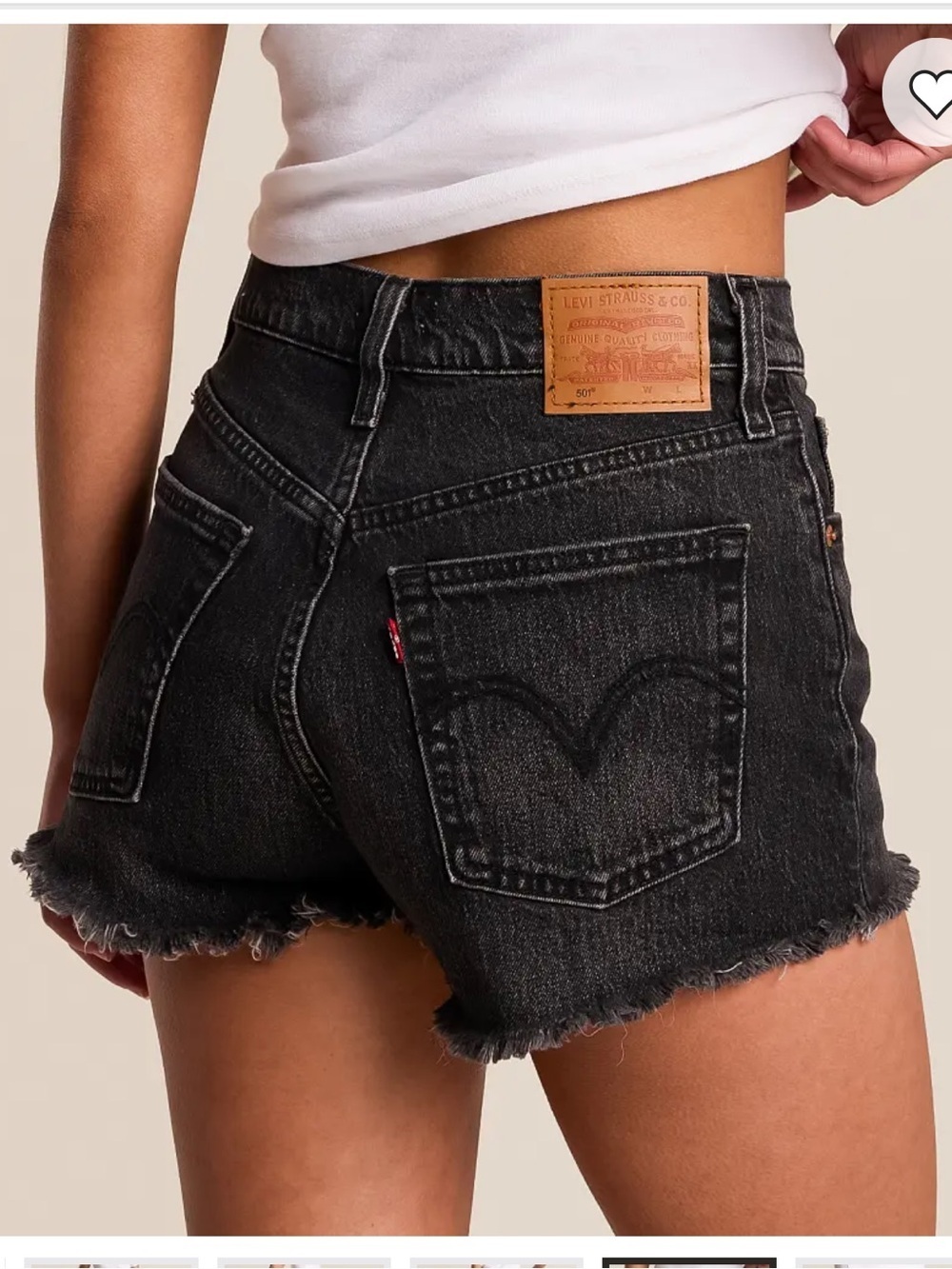 Levi’s Premium 501 Original High Rise Button Fly Denim Shorts
